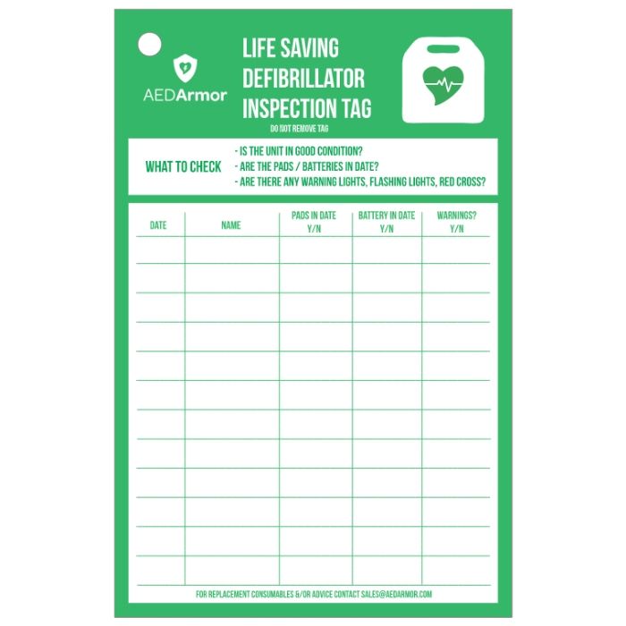 Printable Aed Inspection Checklist prntbl concejomunicipaldechinu gov co