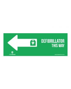 Defibrillator this way left arrow wall sticker