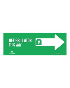 Defibrillator this way right arrow wall sticker